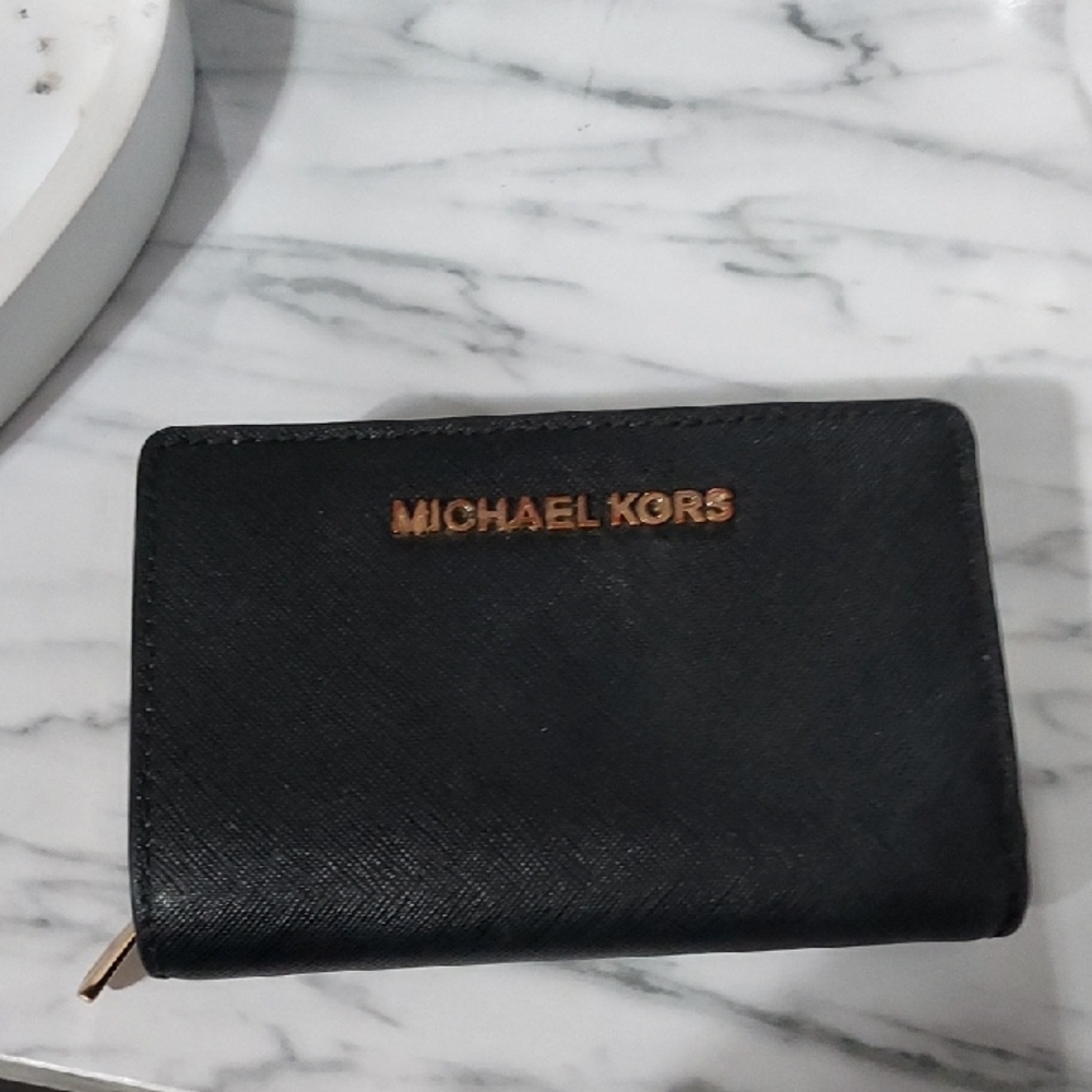 Michael Kors Black Wallet with Gold Logo